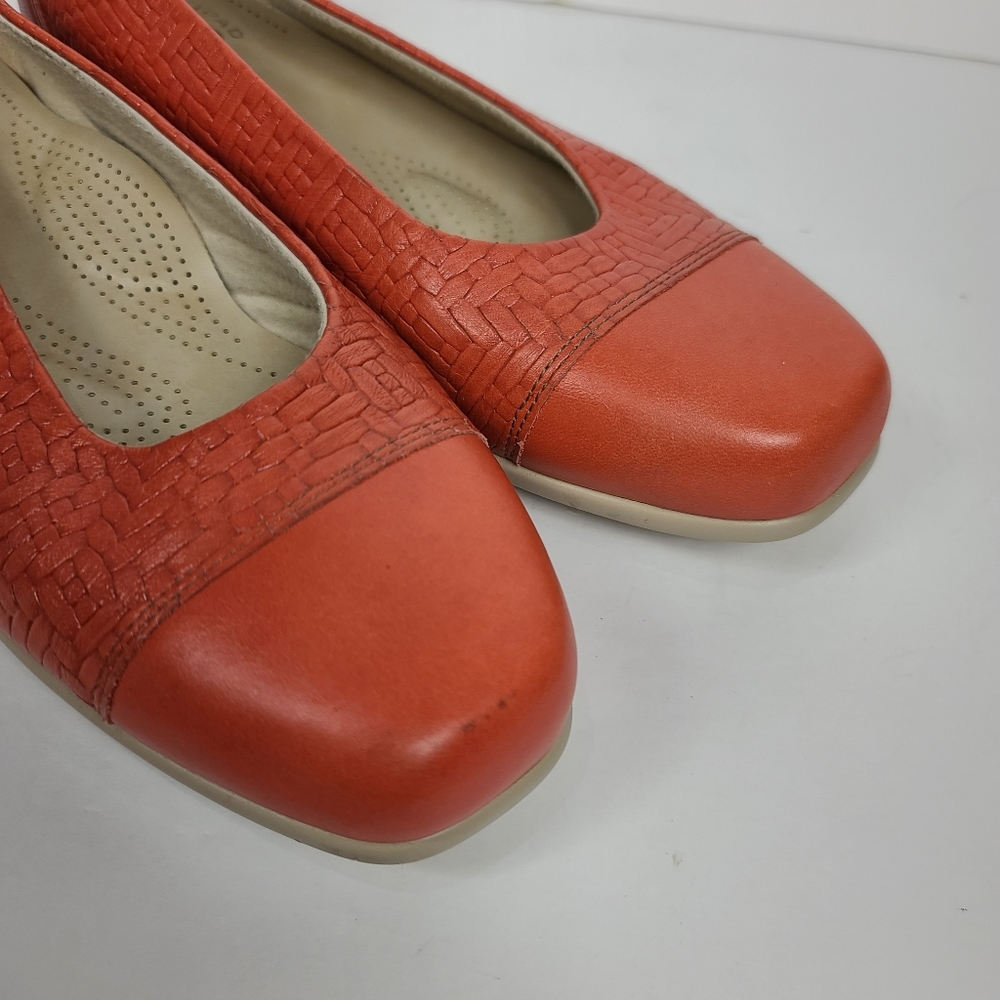 SAS MAUI Leathe Slip On Flats Melon Coral Basket Weave TriPad Comfort Shoes 9 - Picture 10 of 14